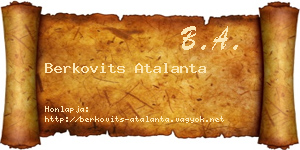 Berkovits Atalanta névjegykártya
